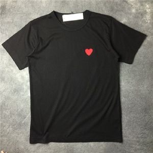 Unisex spelen modeheren t-shirts ontwerper rood hart casual t shirt katoen borduurwerk korte mouw zomer vrouwen houden van ogen puur katoenen tee