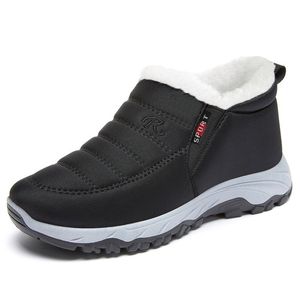 Unisexe en peluche isolation Sneakers hivernaux hommes femmes gardent des chaussures de randonnée au chaleur confortable des chaussures de créateur de gym marche à lacets de la cheville noirs messieurs et chaussures de dame