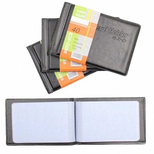 Unisex PU Cuero Busin Tarjeta Libro Vintage ID Titular de la tarjeta de crédito para hombres Mujeres 1 UNID Color Sólido Clásico Libro Caja Bolsa I1wj #