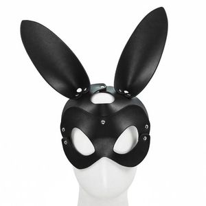 Unisexe PU cuir Cosplay masque clouté lapin chat souris oreille bandeau Sexy yeux masque Halloween mascarade fête accessoire exotique