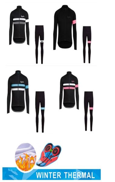 Unisexe Rapha Winter Thermal Fleece Cycling Jersey Set Racing Bike Sports porte à manches longues VETT MTB Clothing1080791