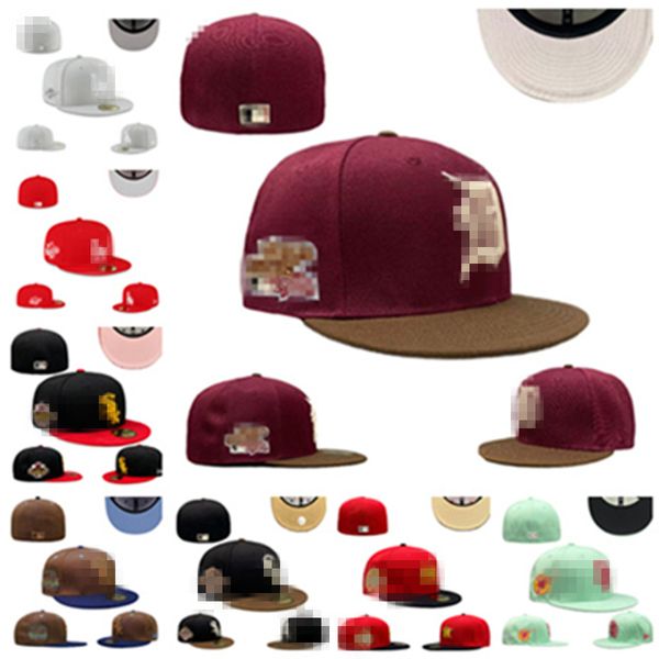 Unisexe Prêt Stock Casquettes Ajustées Lettre Hip Hop Baseball Chapeaux Adulte Coton plat Chapeau de seau fermé Logo Sports de plein air Casquette en maille fermée taille 7-8