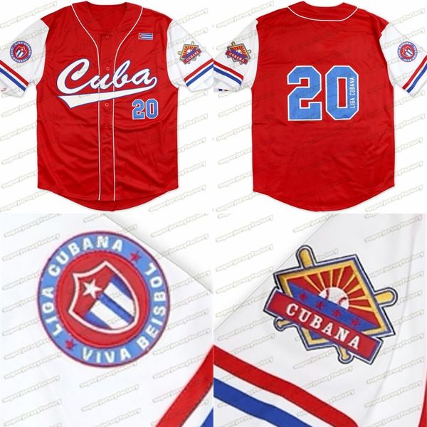 Unisexe Red White Baseball Jersey - 100% ED, Cuba Latin Legacy Design for Men, Women Youth