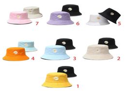 Hat de seau réversible unisexe Daisy Broidered Wide Brim Fisherman Cap9295046