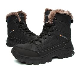 Bottes de neige unisexes chaudes en peluche pour hommes, imperméables et antidérapantes, chaussures de travail de randonnée en plein air, baskets d'hiver