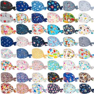 Unisexe Soft Scrub Carton Cartoon Printing Scrubs Hat For Women Chirurgicals's and Men Operating Room Hat Accessoires de soins infirmiers L2405