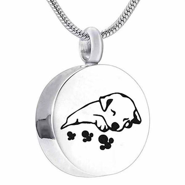 Bijoux unisexe en acier inoxydable pour animaux de compagnie, chien, chat, imprimé, porte-cendres de crémation, collier d'urne commémorative pour animaux de compagnie, pendentif mémoire, colliers 275M