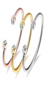 Unisex Stainls stalen sieraden ed manchet armband kabel armband63074404249754