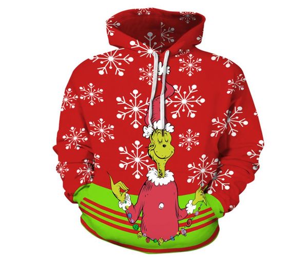 Unisex Streetwear Men Women Funny Grinch Hoquese Christmas Angry Green Monster Grinchs Personaje impreso 3D sudaderas con capucha con capucha Droppishipping3307727