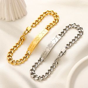 Unisex -stijl ontwerper armbanden stijl liefde sieraden 925 zilver 18k goud vergulde nooit vervagen cadeaubrief manchet bruiloft sieraden met stalen afdichting 23 cm
