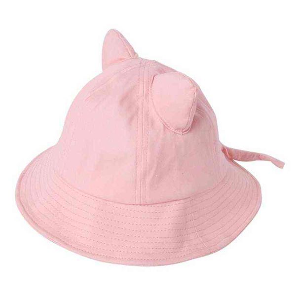 Unisexe été seau chapeau Protection solaire femmes mignon chat oreilles chapeaux décontracté pêcheur chapeau jaune casquettes US Ship G220311