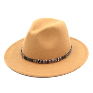 Unisex Zomer Lente Panama Top Hat Lover Party Street Strand Fedora Wol Blend Stijve Wide Flat Brim Cap Casual Jazz Trilby Maat 56-58cm
