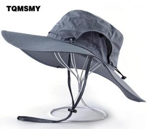 Chapeaux de soleil unisexes pour femmes, casquette de pêcheur à large bord, randonnée camping gorros en plein air, chapeau en tissu imperméable AntiUV, casquettes de seau pour hommes19505780