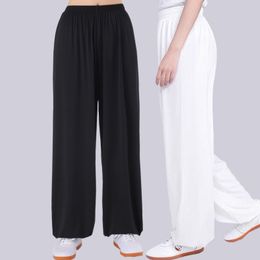 Unisexe Tai Chi Pantalon Ice Silk Tai Chi Vêtements Pantalons Morning Exercise Summer Plus taille Bloors Loose Bloors Pratiquez les arts martiaux Pantalon