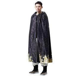 Disfraz temático Unisex para mujer y hombre, capa de invierno, capa negra para cosplay, chal largo con capucha, abrigo vintage de alta calidad para Halloween, ropa cálida