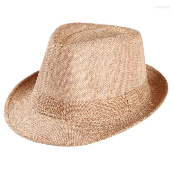 Unisexe Trilby Cap Beach Sun Straw Hat Band Sunhat 18JUNE11