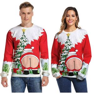 Unisex Ugly Kerst Trui 3D Print Grappige Pullover Sweaters Jumpers Tops voor Xmas Mannen Vrouwen Vakantiefeest Hoodie Sweatshirt Y1110