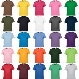 Unisexe Teamwear T-shirt uni à manches courtes T-shirt homme femme enfant décontracté grande taille été solide coton col rond tee-shirts à manches courtes multicolore vente en gros