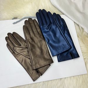 Unisex Unsex Unined Metallic Leather Handschoenen koehide handschoenen dames schapenvachtige handschoenhandschoenhandschoengroeven