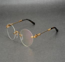 Unisexe Vintage Business Design ovale Rimless Alloy Optical Eyeglass Frame Silver Gold Brand Myopia Hyperopia Goggle Eyewear8810647