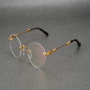 Unisexe Vintage Business Design ovale sans monture alliage optique lunettes cadre argent or marque myopie hyperopie lunettes lunettes 265K