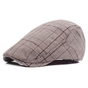 Unisex Vintage Plaid Nieuwsjongen GLB voor Mannen Dames 2018 Katoen Beret Hoed Verstelbare Lichtgewicht Cabbie Rollving Hat Duckbill Chapeau