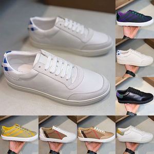 2024 Designer Witte Platform Sneakers Voor Dames Heren Vintage Gestreept Geruit Leer Mode Dames Luxe Casual Veelzijdige Dikke Zool Trainers Schoenen Grote Maat 46-35