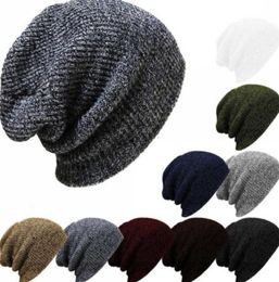 Unisexe hiver chaud bonnets coton chapeaux tricotés casquettes solide sept couleurs doux bonnet crâne tricot casquette tenue femmes Men9354689