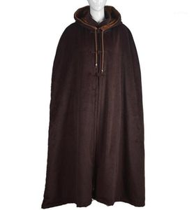 unisex winter warme boeddhistische abt monniken wollen cape meditatie mantel gewaad Zen jurk uniformen vechtsporten pakken bruin14045390