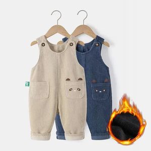 Unisex Winter Warm Cartoon Peuters Losse Corduroy Jumpsuit Baby Boy Tuinbroek Overalls voor Kinderen Meisjes Casual Broek Kinderkleding 240115