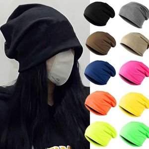 Unisexe Femmes Hommes Tricoté Hiver Bonnet Chapeaux En Plein Air Chaud Ski Crochet Slouch Chapeau Casquette Skullies Oversize Doux Casual Noir 230920