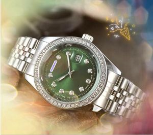 Unisex dames herendag datum kwarts horloges roestvrijstalen kast topkwaliteit ketting armband diamanten ring stip fabriek tijd kloktijd 24 uur kalender horloge cadeaus