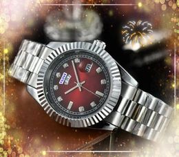 Unisex damesheren drie pins ontwerper horloges 40 mm hoogwaardige luxe automatische kwarts beweging klokdag date tijdweek alle misdaadhorloge geschenken
