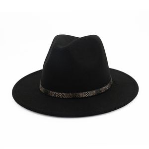 Unisex wol vilt hoed jazz fedora hoeden slang graan decoratie mode hoed hoed platte rand Panama formele pet trilby chapeau