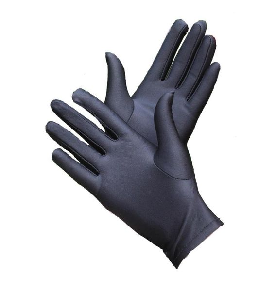 Unisexe Poignet Uni Blanc Performance Gants Magican Costume Accessoires Gants Courts De Serveuse Manière Gant De Cérémonie Noir M L