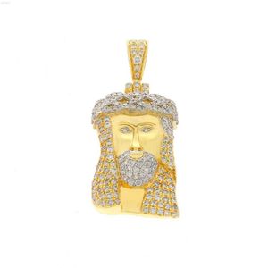 Pendentif Visage de Jésus unisexe avec or jaune 10 carats et diamant naturel avec breloque personnalisée de 11,5 grammes