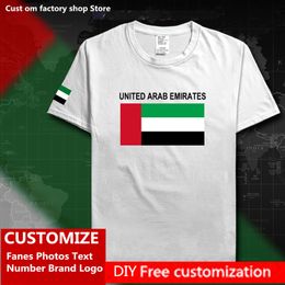 T-shirt en coton des Émirats arabes unis, personnalisé, Fans, bricolage, nom, numéro, marque, High Street, mode Hip Hop, ample, 220616