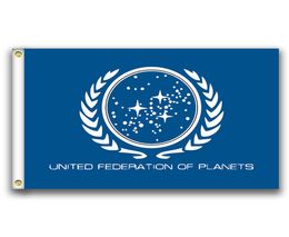 Fédération des planètes United Federation des planètes Taille de bannière 3x5ft 90 * 150cm avec œillet en métal, drapeau extérieur3018169
