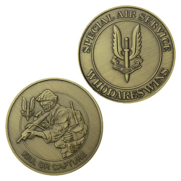 Service aérien spécial de l'armée du Royaume-Uni qui ose gagner pièce de monnaie plaquée Bronze souvenir vétéran militaire pièce de défi à collectionner