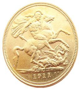 Reino Unido 1 soberano 1911 1919 7 Uds. Fecha para elegir artesanía chapada en oro copia monedas promoción fábrica bonito hogar Accesso5381356