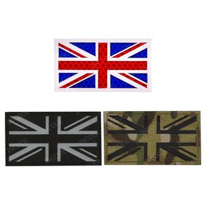 Royaume-Uni British England Flags Broidered Patches Ir Reflective UK GBR PVC Rubber Grande Britain Tactical Armband Emblem