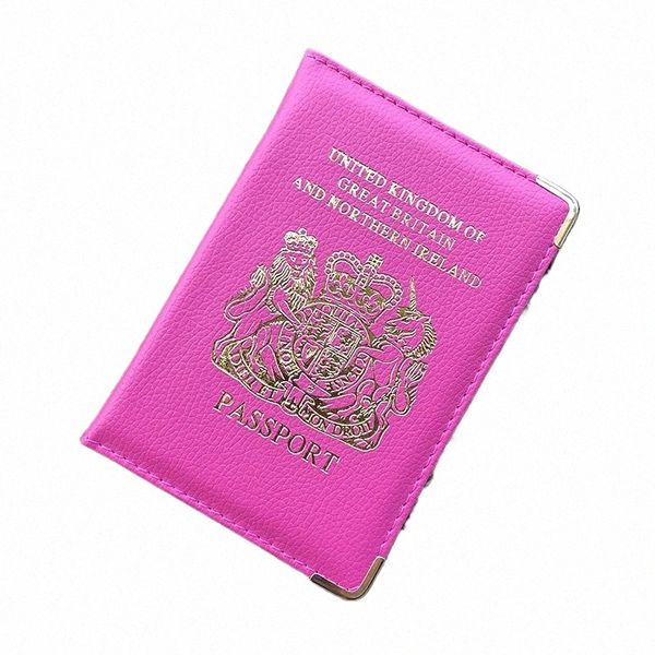 Royaume-Uni Couverture de passeport britannique UK Femmes Étui pour passeport Rose Filles couverture de passeport britannique Y87p #