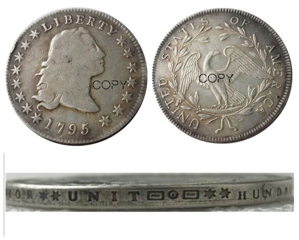 Monete degli Stati Uniti 1795 Capelli fluenti Mestiere in ottone placcato argento Promozione del bordo della lettera del dollaro