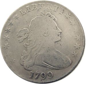 Pièces de monnaie des états-unis, buste drapé, en laiton plaqué argent, Dollar, bord de lettre, copie, pièce de monnaie 1799, 234A