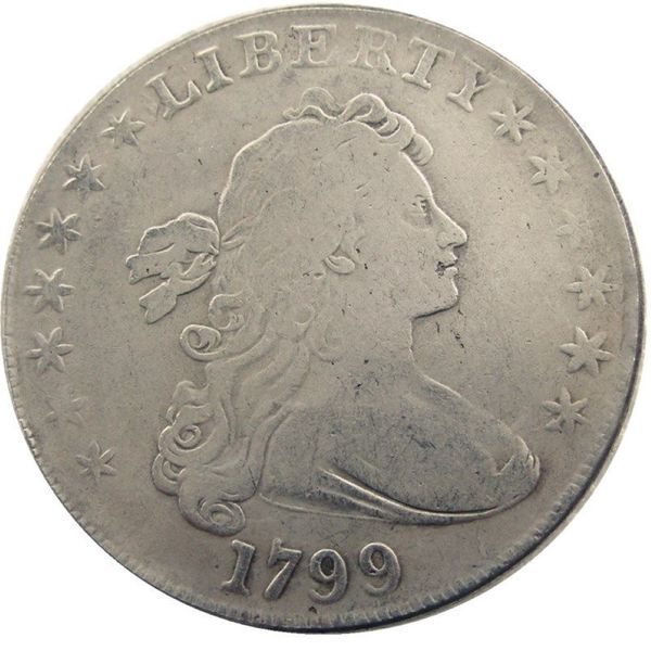 Pièces de monnaie des états-unis, buste drapé, en laiton plaqué argent, Dollar, bord de lettre, copie, pièce de monnaie 1799, 218E