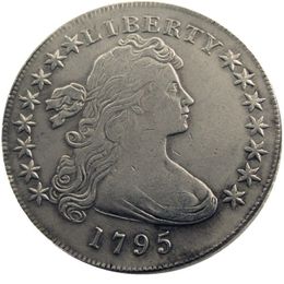 Réplique de pièces de monnaie en laiton plaqué argent, états-unis d'amérique 1795, bord de lettre, usine bon marché 265x