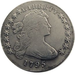 Réplique de pièces de monnaie en laiton plaqué argent, états-unis d'amérique, bord de lettre, bon marché, usine 280y, 1795