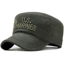 Verenigde Staten US Marines Corps Cap Hat Camouflage Flat Top Hat Men Cotton Hhat USA Nav SQCKXW Whole20191692043