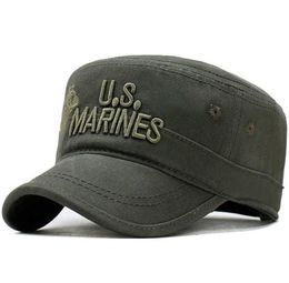 Verenigde Staten US Marines Corps Cap Hat Camouflage Flat Top Hat Men Cotton Hhat USA Nav SQCKXW Whole20198172806