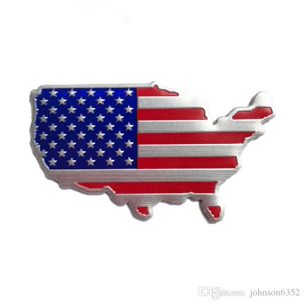 EE. UU. Bandera de los Estados Unidos Emblema de metal Insignia Etiqueta Americana Francia Gran Bretaña Alemania Mapa nacional Pegatinas de coche Motocicleta Auto Decoración Calcomanías